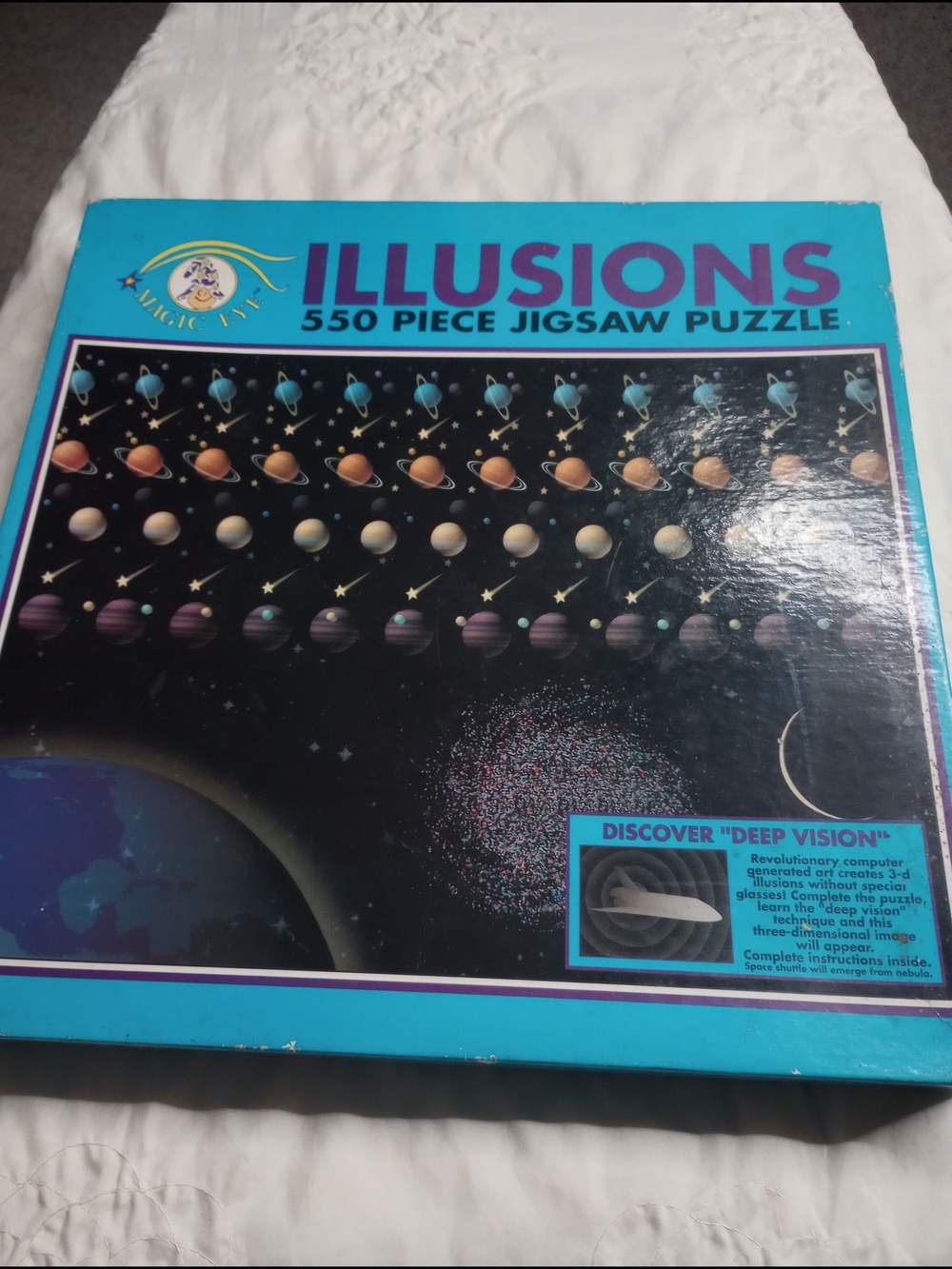 ILLUSIONS 550 Piece Magic Eye Jigsaw Puzzle - Turquoise Box